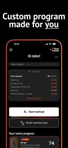 Gym Friend - Realtime Trainer iPhone screenshot