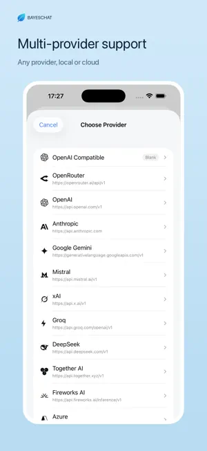 BayesChat - AI chat BYOK MCP screenshot 3