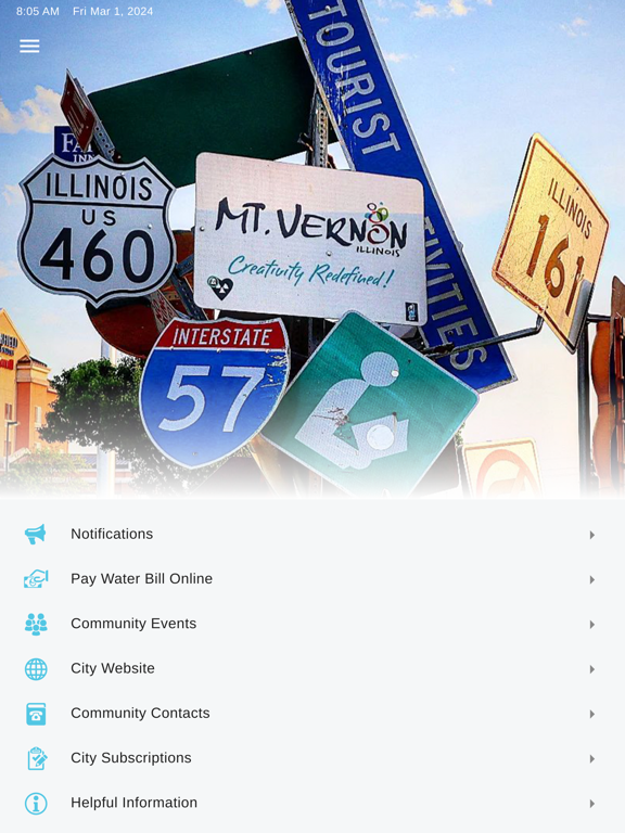My Mt Vernon iPad screenshot 1 - Utilities app