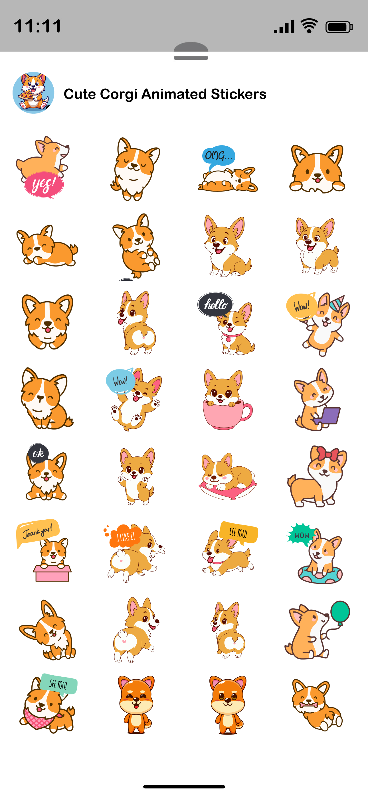 Cute Corgi Animated Emojis screenshot 3
