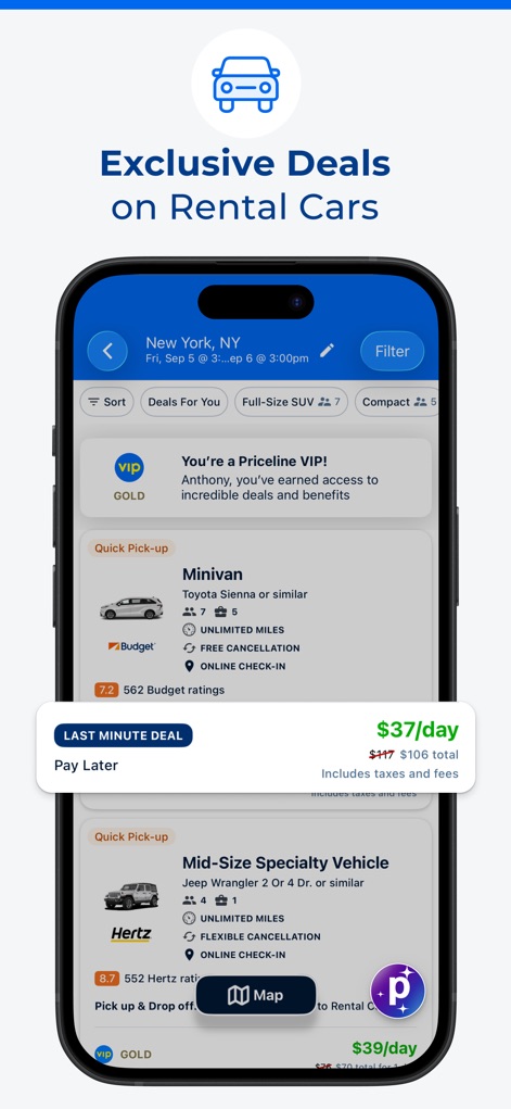 Priceline - Hotel, Car, Flight - Car Rental Savings