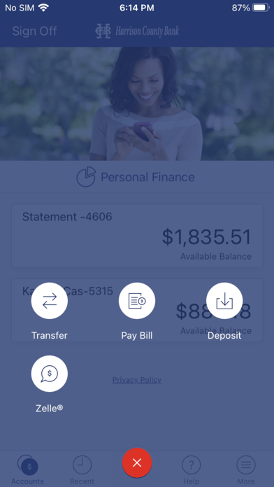 Harrison County Bank Mobile Screenshot