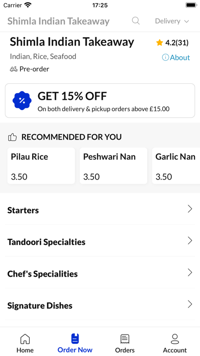 Shimla Indian Takeaway Screenshot