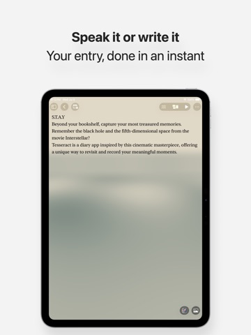 Tesseract - Emotional Journal iPad screenshot