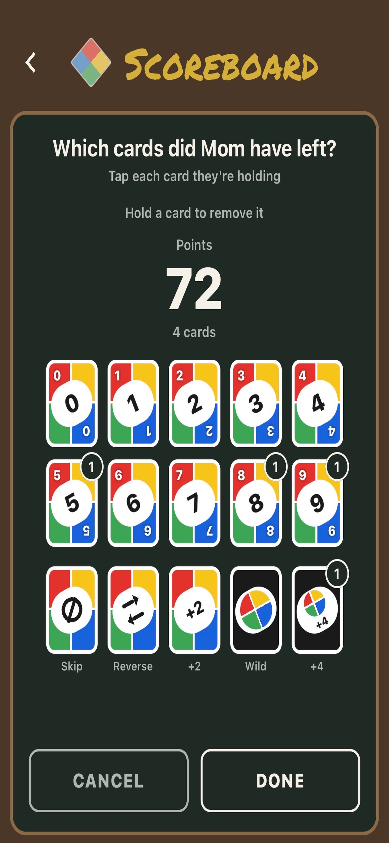 Screenshot 2 of Scoreboard for UNO