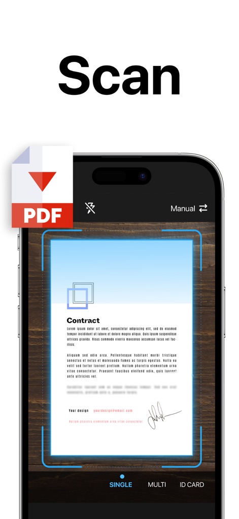 PDF Scanner App: TapScanner - See how the app facilitates instant document capture with a clear scanning frame and immediate conversion to PDF.