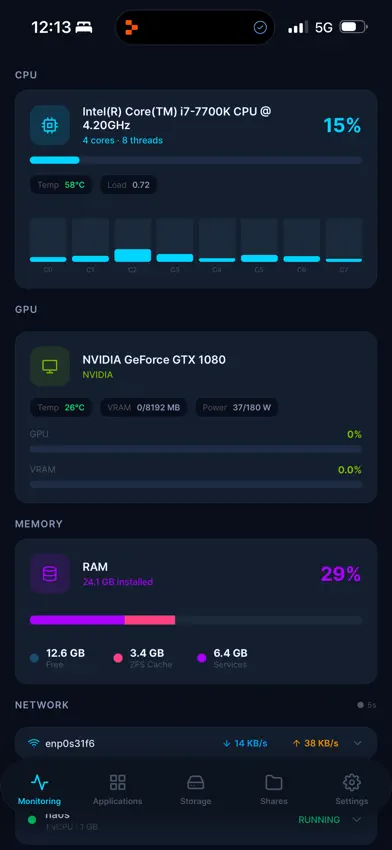 Dashboard for TrueNAS screenshot 5