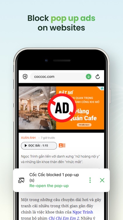 Cốc Cốc: Web Browser & Adblock screenshot-5