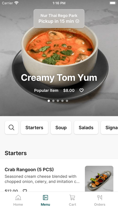 Nur Thai iPhone screenshot 2 - Food & Drink app