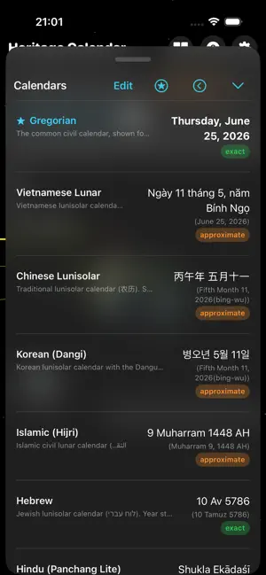 Heritage Calendar screenshot 4