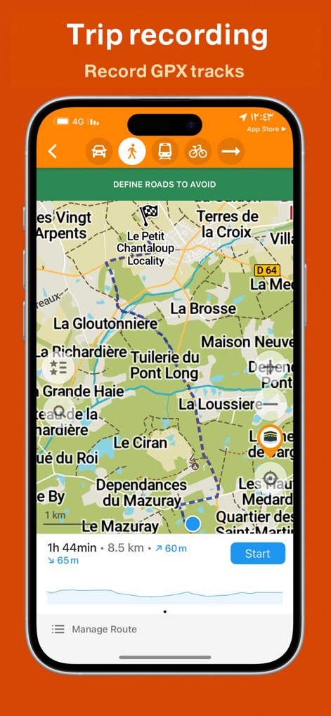 Desert Maps: Navigator Offline - This tool features GPX track recording to log journeys and displays essential trip details such as duration and distance.