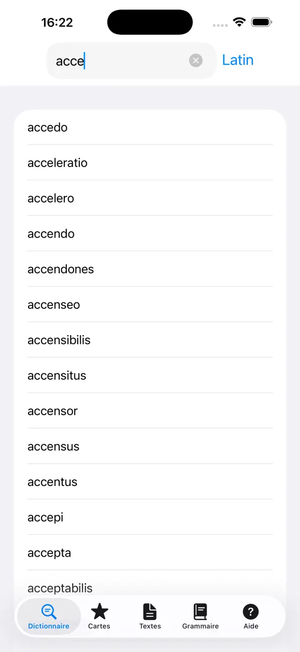 Screenshot #1 pour Tabula (Dictionnaire Latin)