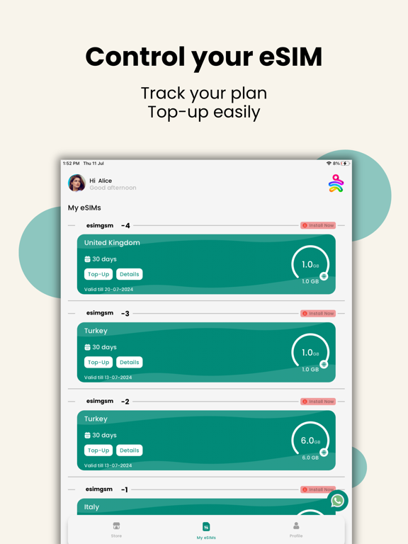 eSIMGSM iPad screenshot 4 - Travel app