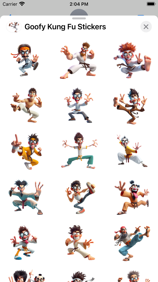#2. Goofy Kung Fu Stickers (iOS) By: Paul Scott