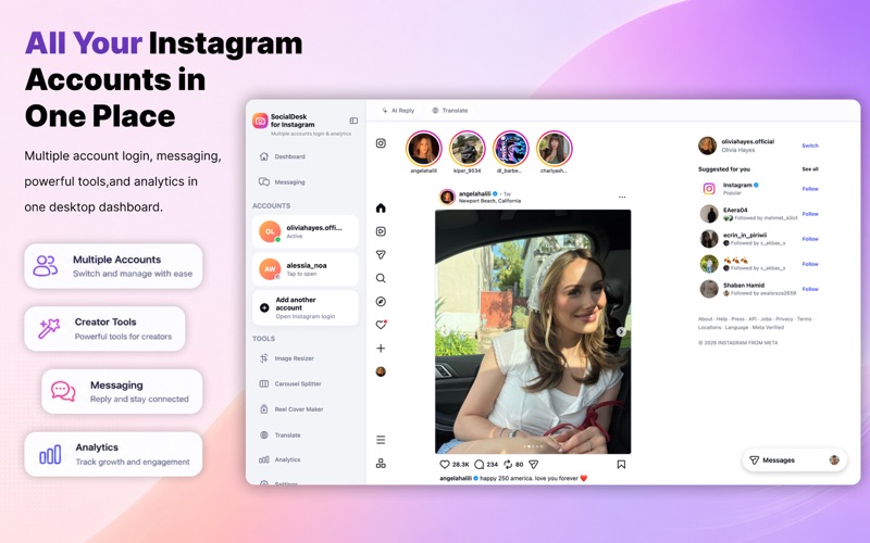 SocialDesk for Instagram iPhone screenshot