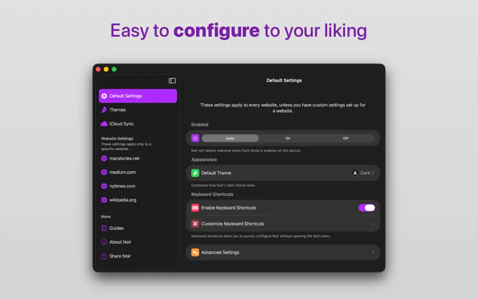 Noir – Dark Mode for Safari 2026.1 Screenshot 3