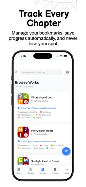 AO3 Archive Reader Unofficial iPhone screenshot 4