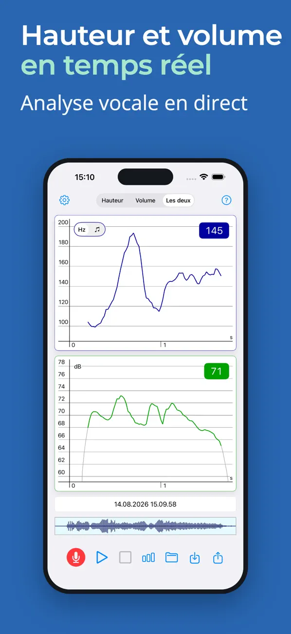 Screenshot #1 pour Voice Analyst: Ton & Volume