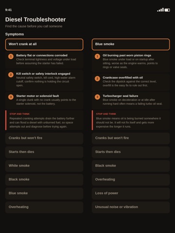 Diesel Engine Troubleshooter iPad screenshot