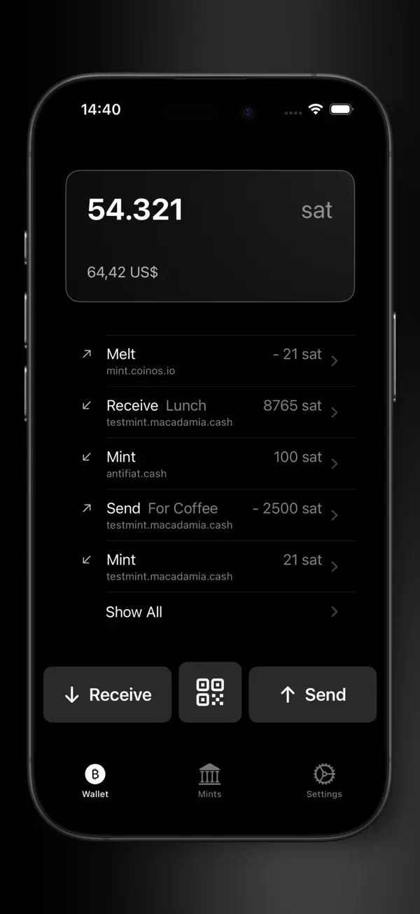 macadamia Wallet Screenshot 1