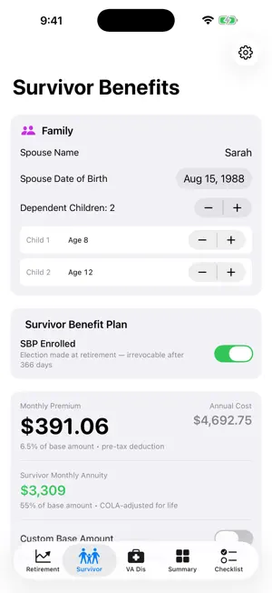 MilitaryRetire screenshot 2