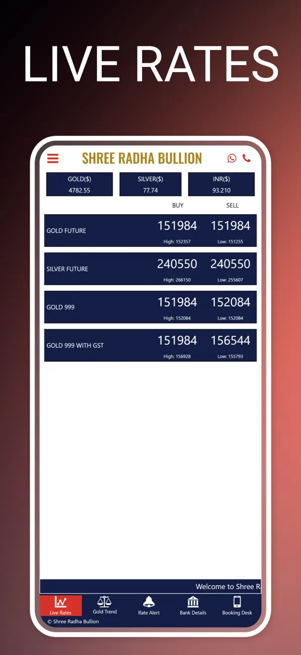 Screenshot #1 pour Shree Radha Bullion