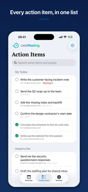 Less Meeting: Agenda & Notes screenshot 3