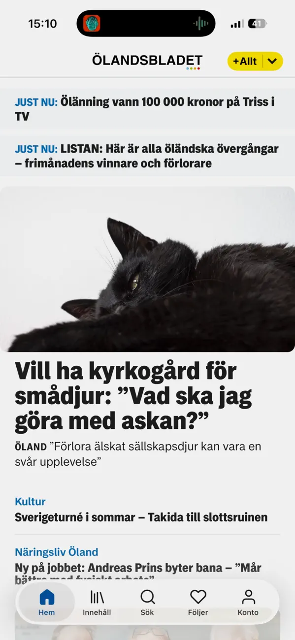 Screenshot #1 pour Ölandsbladet