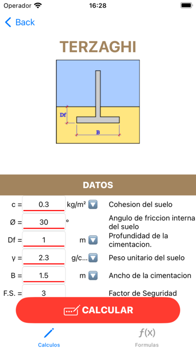Capacidad Portante Screenshot