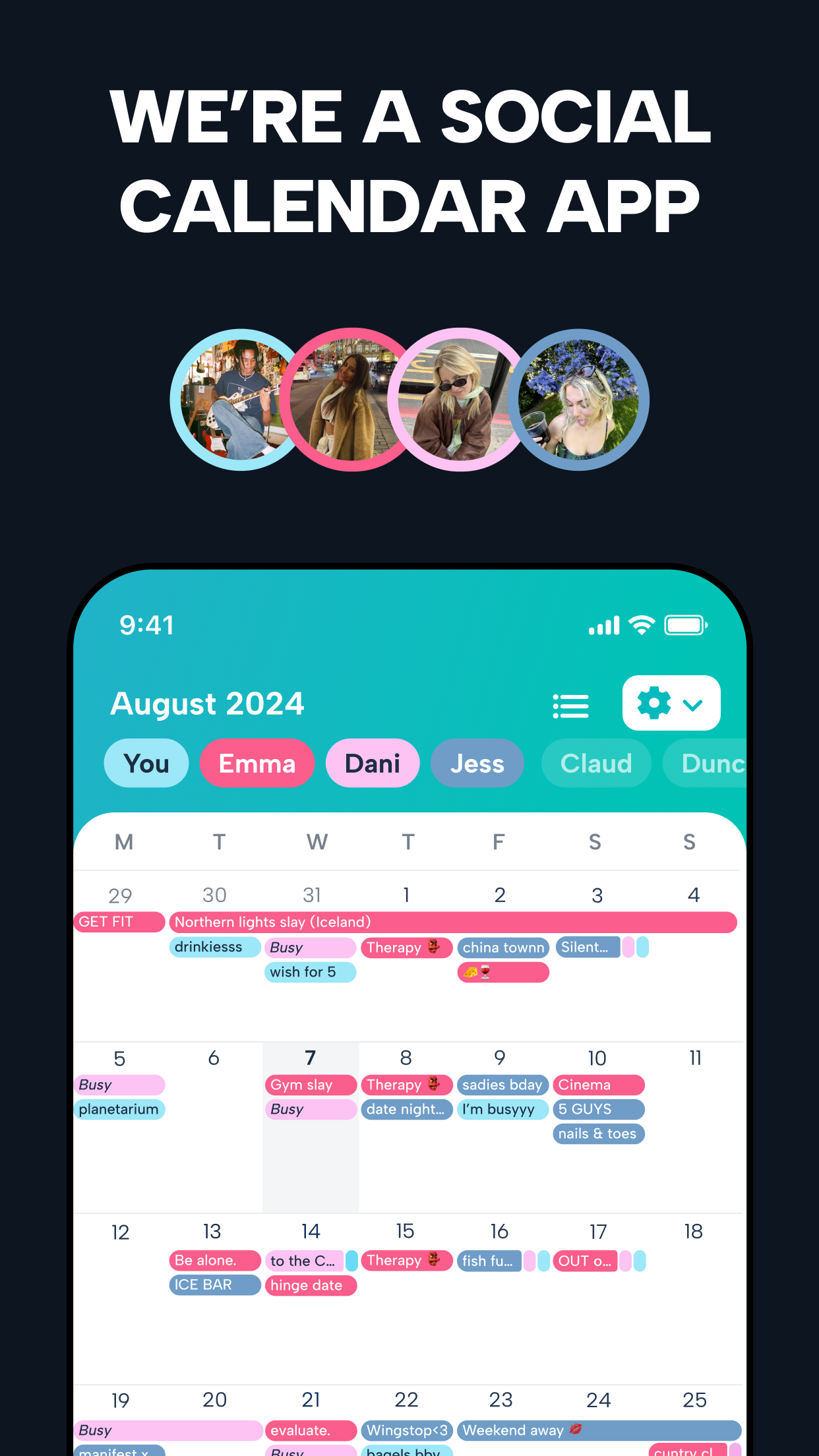 Howbout: social calendar screenshot 1
