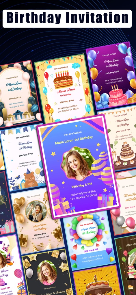 Birthday Invitation Card - Graphics & Design App | MWM