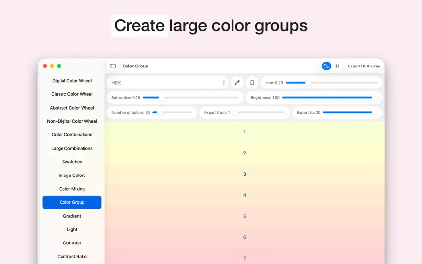 Скриншот Color Wheel на iPhone 9