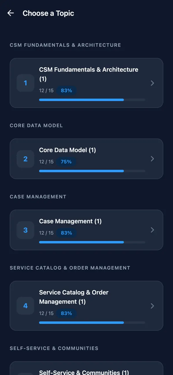 Screenshot #2 pour CIS-CSM ServiceNow Prep