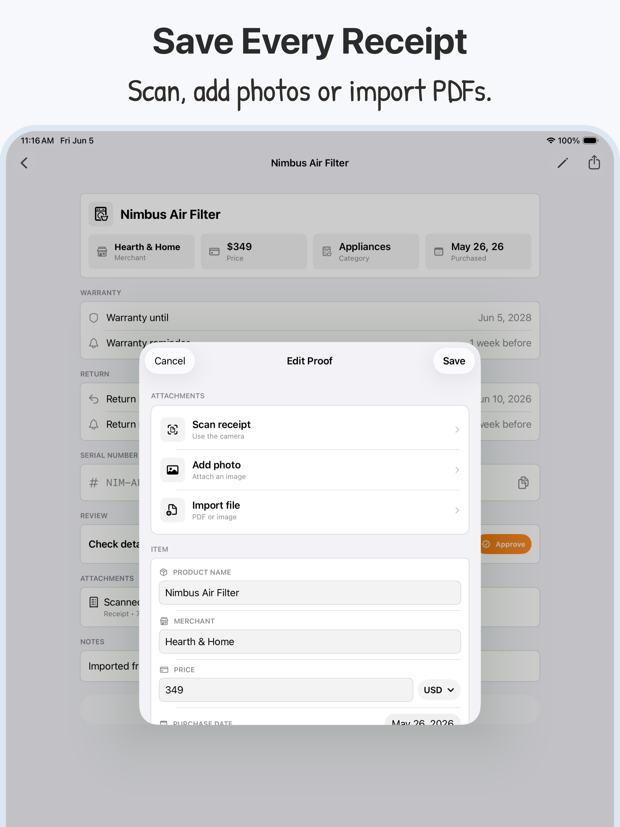 StoreProof: Receipt Tracker