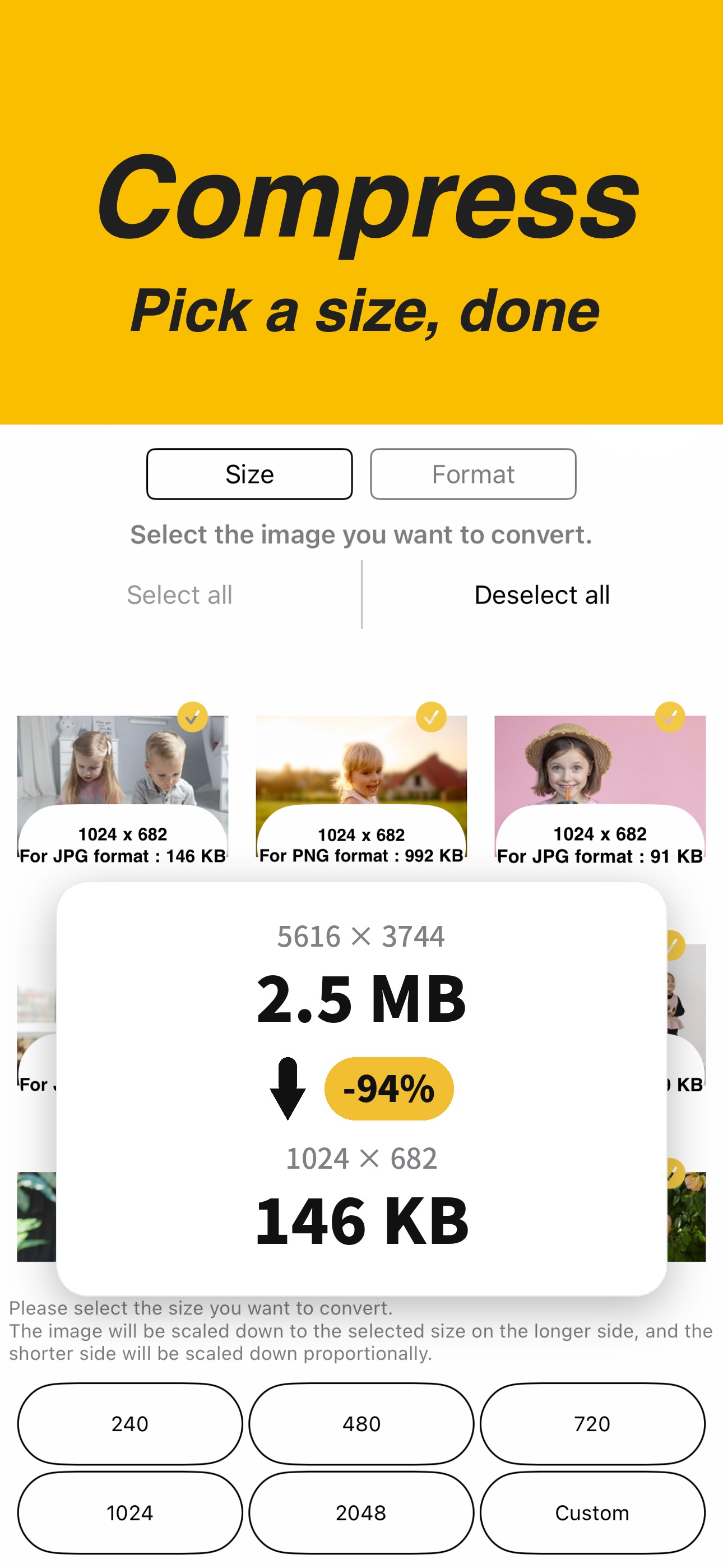 Screenshot 1 of Batch Photo Compress & Resize