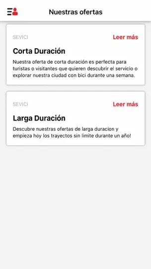 Captura de pantalla de SEVICI en iPhone 4