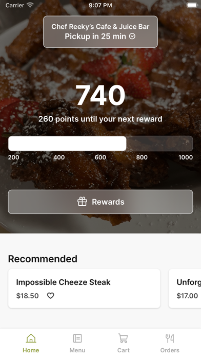 Chef Reeky's Cafe & Juice Bar iPhone screenshot 1 - Food & Drink app