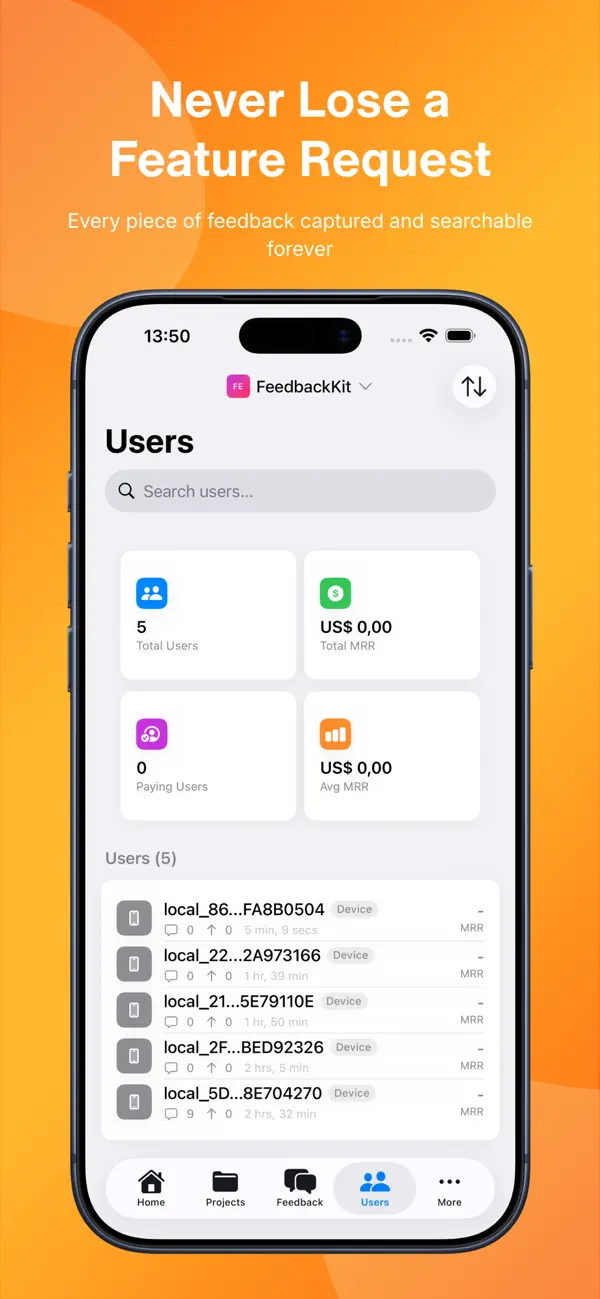 #4. FeedbackKit - User Insights (iOS) Ved: Swiftly Workspace