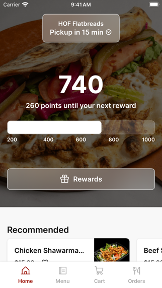 HOF Flatbreads app screenshot