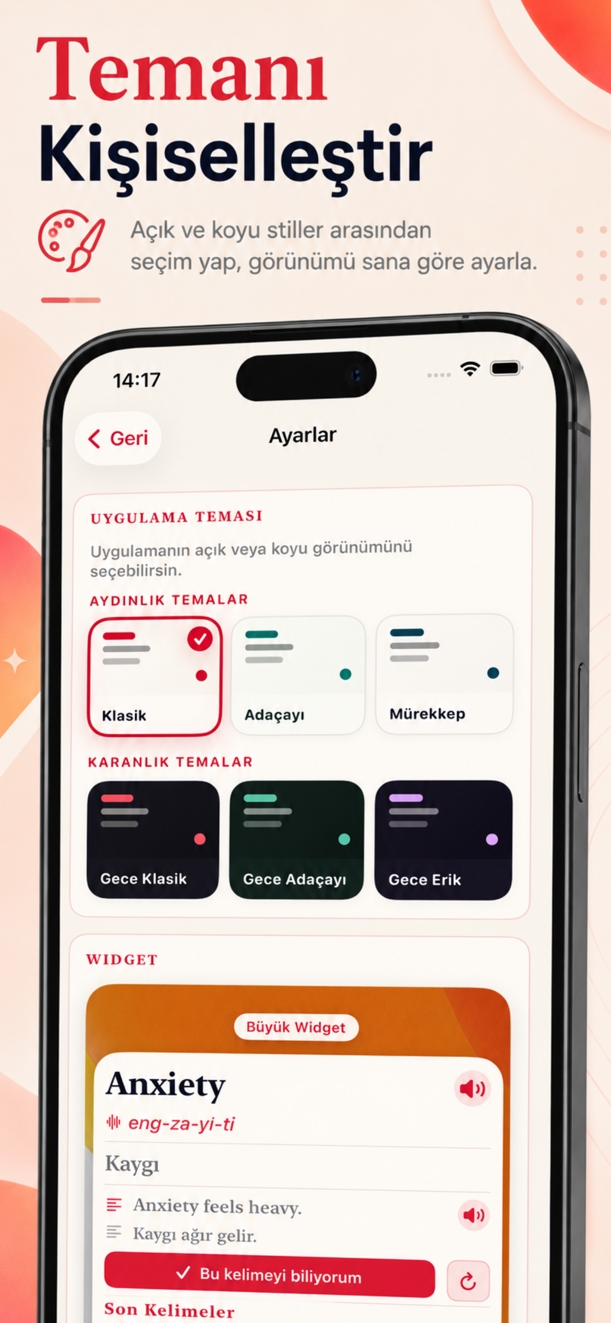 İngilizce Öğren: Kelime Widget screenshot 5