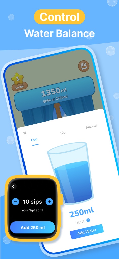 Aqua Pal: Water Tracker - aqua-pal-water-balance-tracking-ui