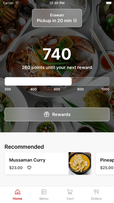 Erawan iPhone screenshot 1 - Food & Drink app