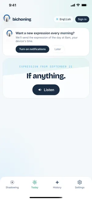 Bichoning: English Shadowing screenshot 1