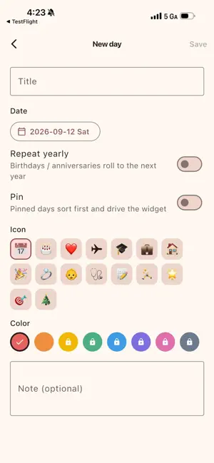 Daybird — Countdown Widget screenshot 4