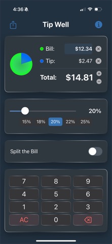 Tipping Well – Tip Calculator Screenshot 2 of 7