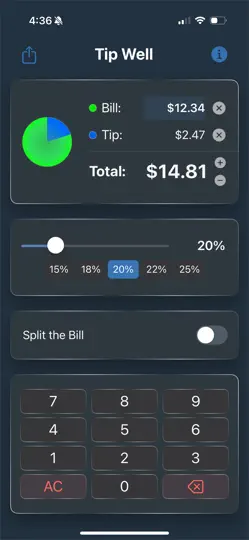 Capture d'écran de Tipping Well – Tip Calculator sur iPhone 2