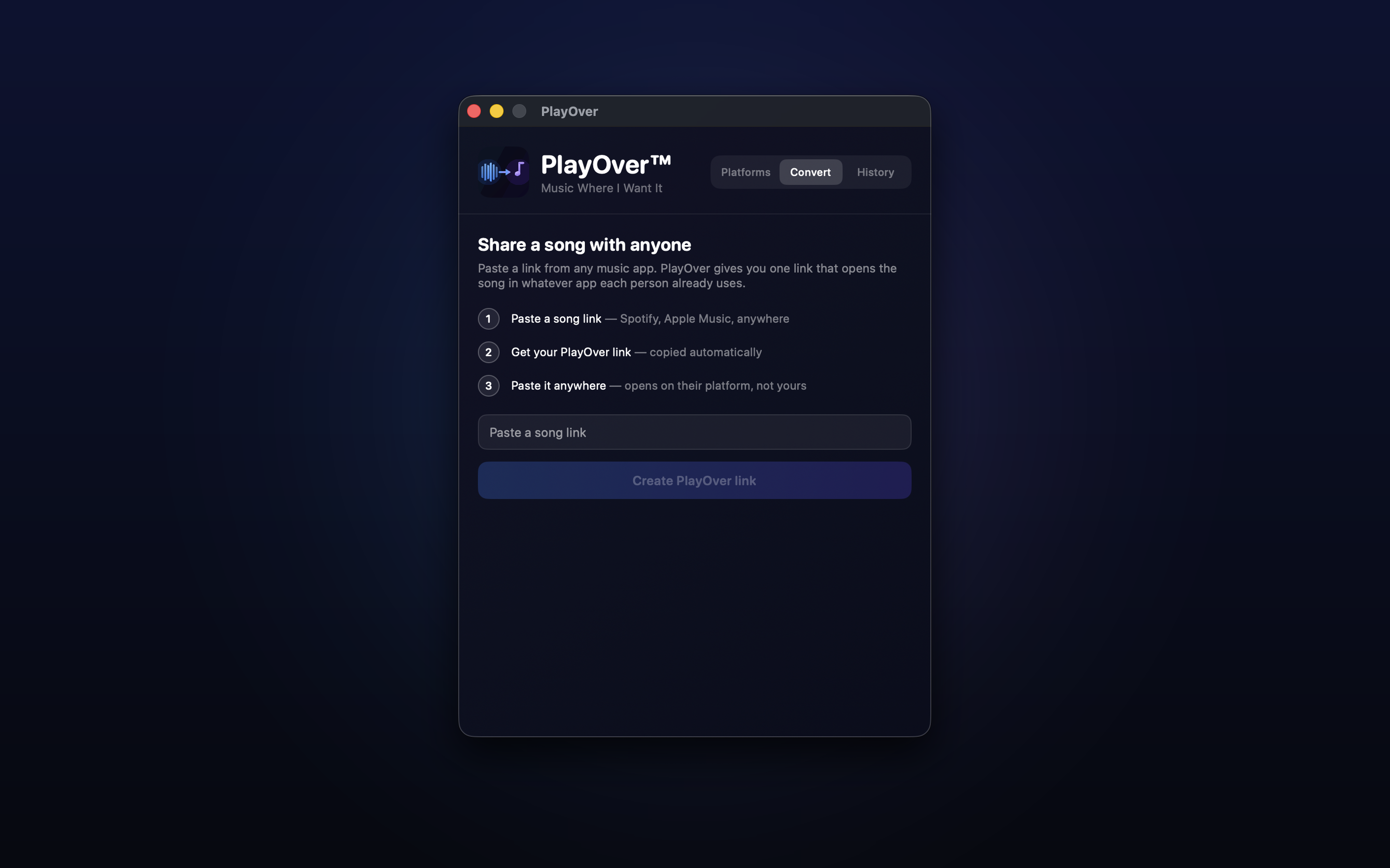 PlayOver: Music Converter