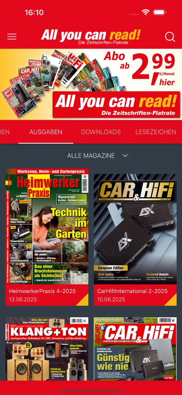 Screenshot #1 pour All you can read-Zeitschriften
