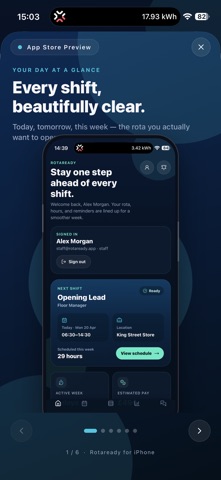 Rotaready: HR, Rota & Shifts iPhone screenshot