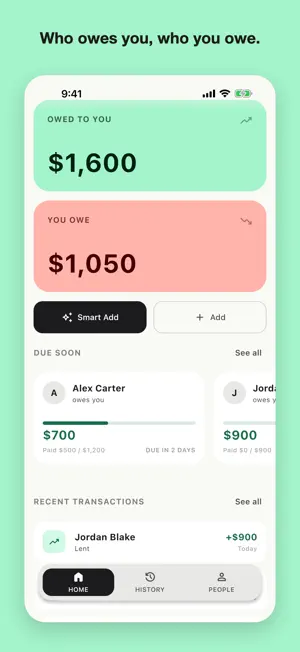 Lendnote: Smart Debt Tracker screenshot 1
